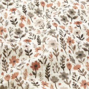 Mousseline/dubbel gehaakte stoffen Herfstbloemen – ecru, 