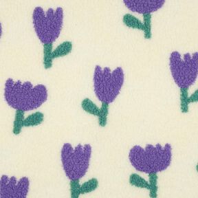 Teddy pluche tulpen | Poppy Fabrics – ivoor, 