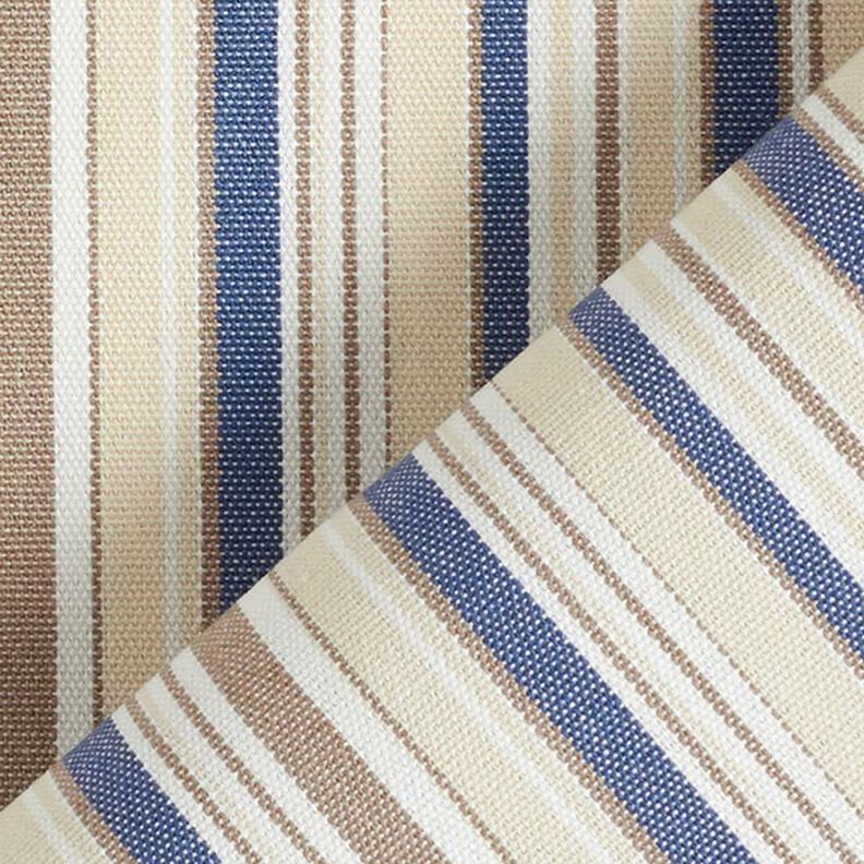 Luifelstof Fijne strepen – beige/jeansblauw,  image number 4