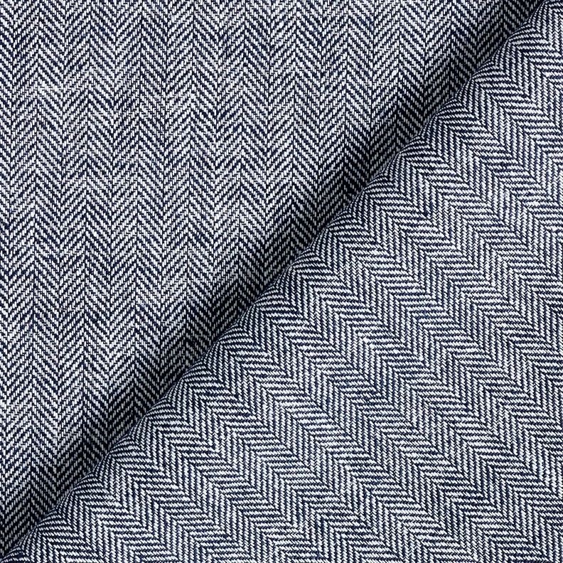 Linnen-katoenmix visgraat – nachtblauw, image number 4