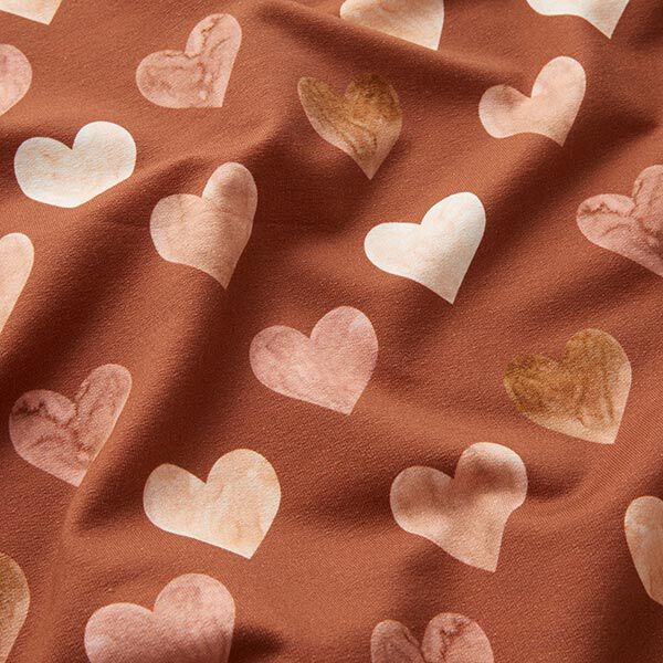 Sweatshirt geruwd Aquarel harten Digitaal printen | by Poppy – terracotta/zalm, image number 2