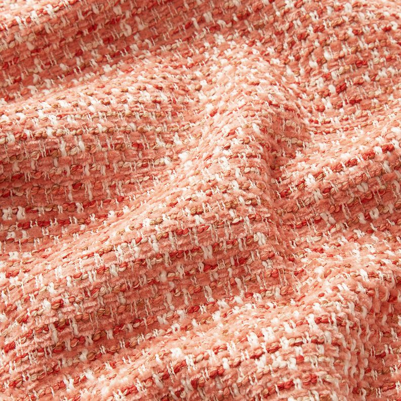 Bekledingsstof kleurrijke bouclé-look – oudroze/creme,  image number 2