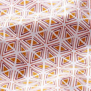 Katoenen stof Cretonne Geometrische vormen – wit/currygeel, 