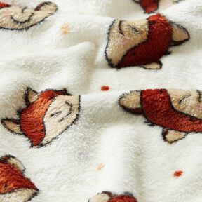 Gezellige fleece Doubleface Vriendelijke vossen – ecru/bruin, 