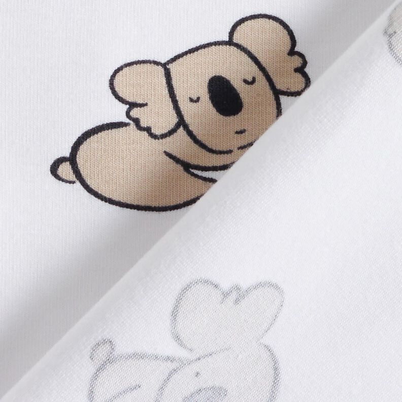 GOTS Katoenjersey Koala | Poppy Fabrics – wit/amandel,  image number 4