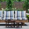 Outdoorstof Canvas gemengde strepen – indigo/ivoor,  thumbnail number 6