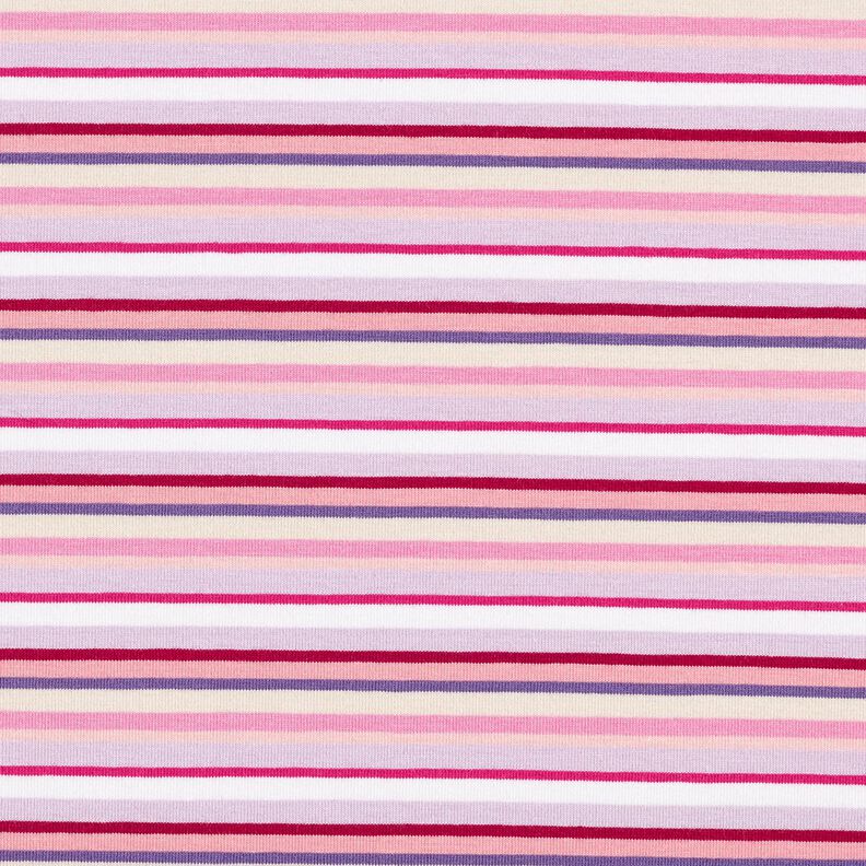 Katoenjersey Ringletstrepen – lila/pink, image number 1