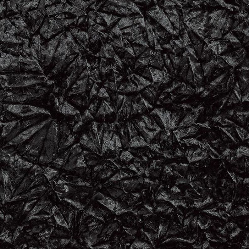 Stretchfluweel gecrasht – zwart,  image number 1