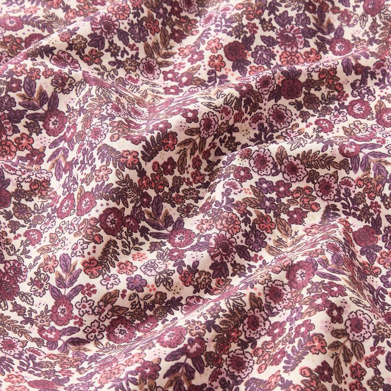 Katoenen stof Cretonne Strooibloemen – creme/druif,  image number 2