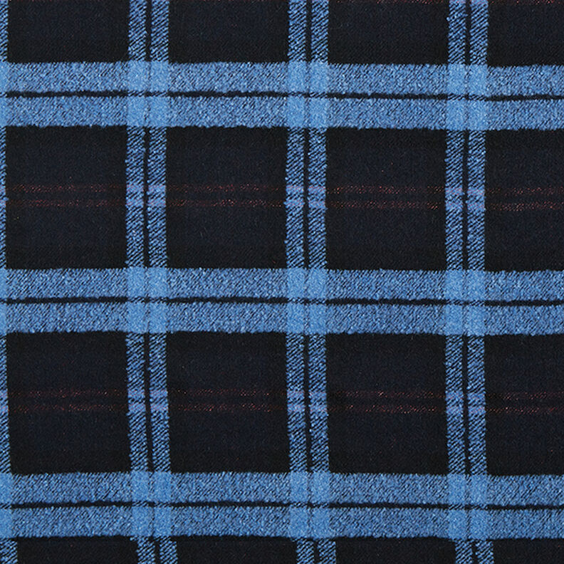 Mantelstof geruit lussen – zwart/blauw,  image number 1