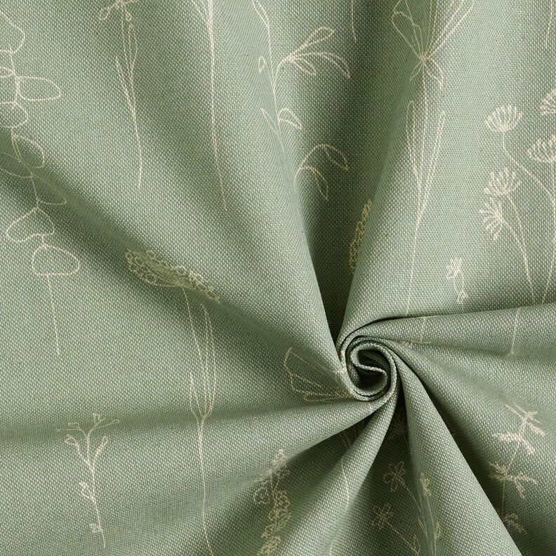 Decostof Half panama Delicate bloemen – riet,  image number 3