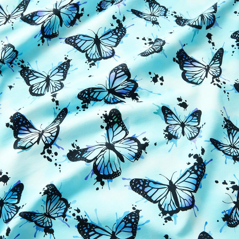 Katoenjersey Vlinderspatten | Glitzerpüppi – ijsblauw,  image number 1