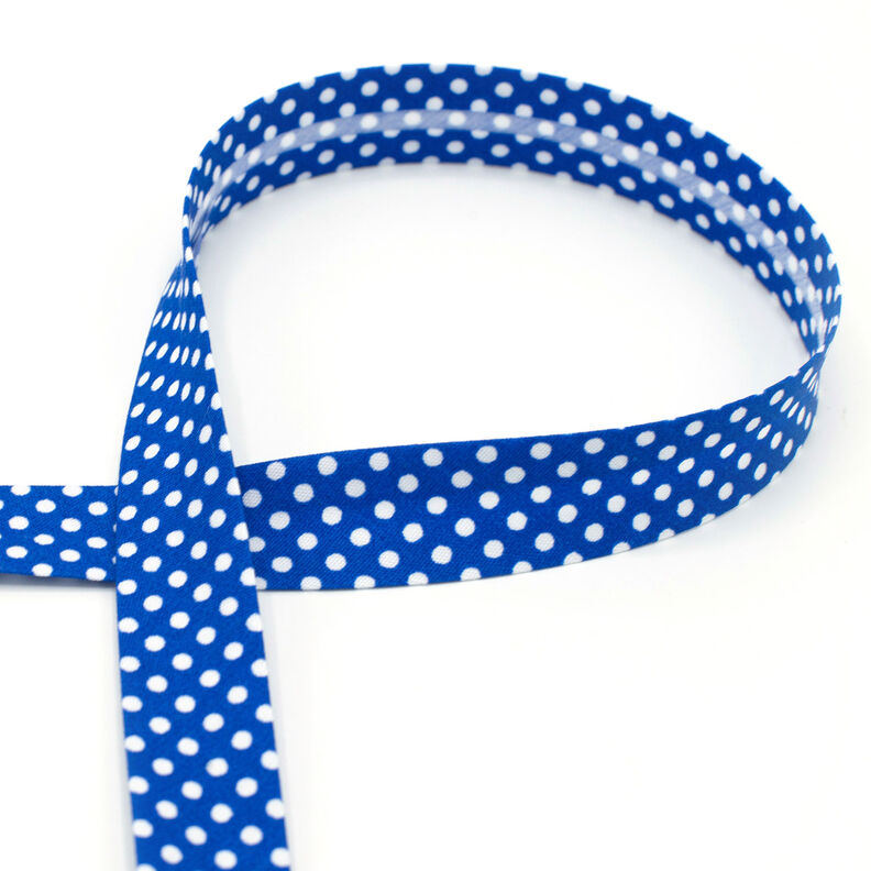 Biasband Stippen [18 mm] – koningsblauw,  image number 1