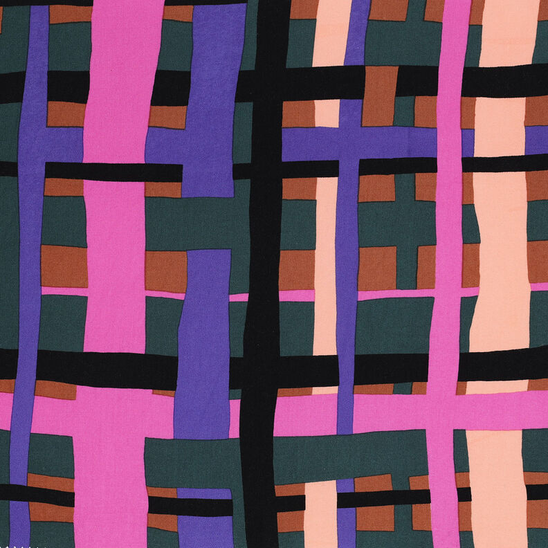 Viscosestof stretch Line Layers | Nerida Hansen – donkergroen/lila, image number 1