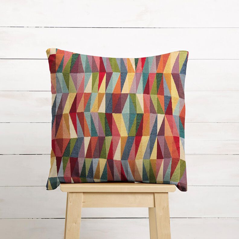 Decostof Gobelin grafische zigzag – lichtbeige/karmijnrood, image number 7