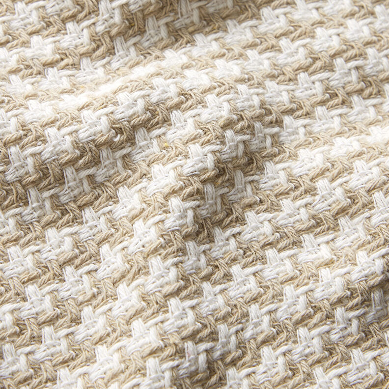 Grove jasstof pied-de-poule – beige/wit,  image number 2