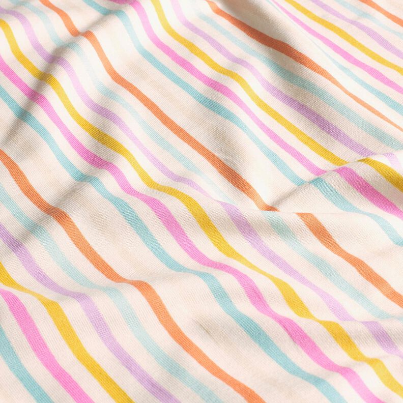 Katoenjersey Pastelkleurige strepen – ecru/pastelviolet,  image number 2