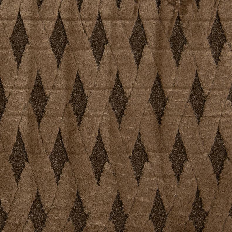 Nepbont Bouclé stof Ruiten – donkerbruin,  image number 1