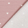 Katoenjersey Harten en strepen – licht oudroze,  thumbnail number 5