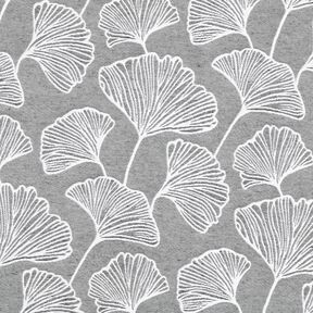 Decostof Jacquard grote ginkgo &ndash; graniet/ivoor, 
