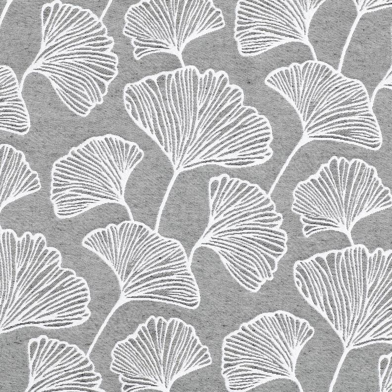 Decostof Jacquard grote ginkgo &ndash; graniet/ivoor,  image number 1