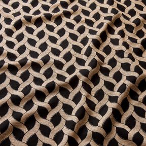 Viscosejersey Glitter kabelpatroon – zwart/perzik, 