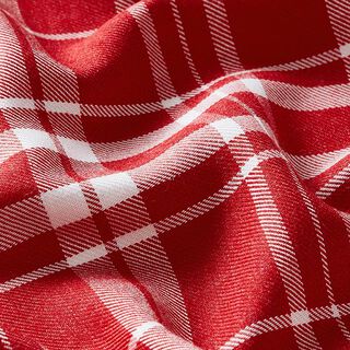 Overhemdenstof Viscose Glencheck – karmijnrood/wit, 