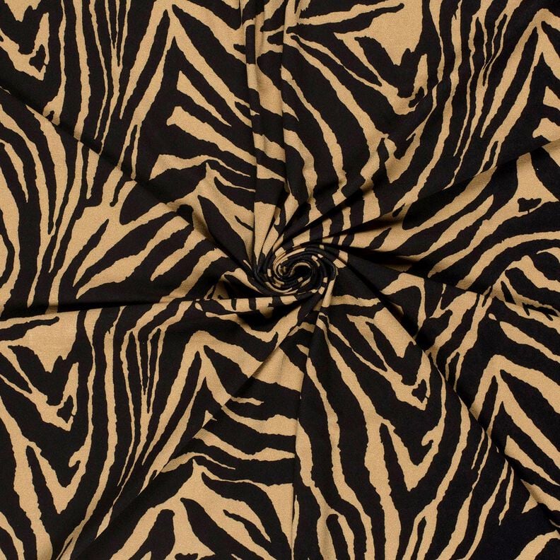 Viscosejersey Zebraprint – mocca/zwart, image number 3