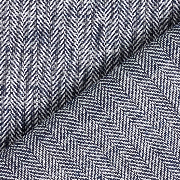 Linnen-katoenmix visgraat – marineblauw, image number 3