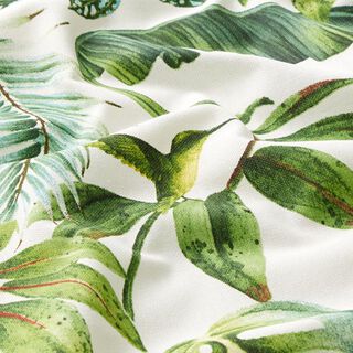 Decostof Half panama exotische bladeren – groen/wit, 