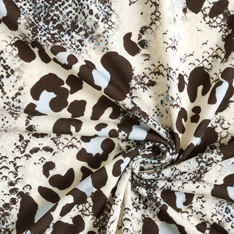 Polyester jersey slangenprint – wit/zwart,  image number 3