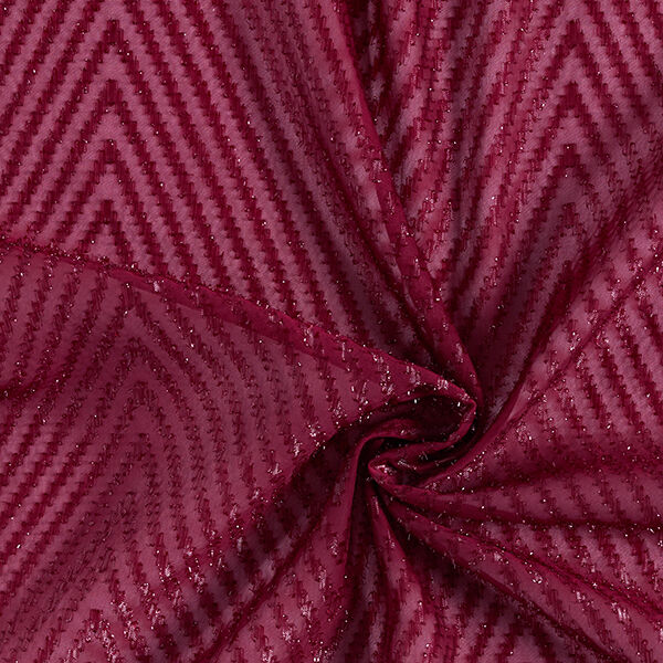 Chiffon zigzag glitter – bordeauxrood, image number 3