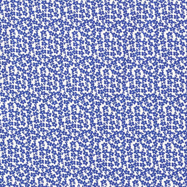 Lichte crêpe stof losse bloemen – blauw/wit, image number 1