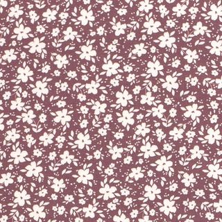 Katoenjersey Bloemen tweekleurig  – donker oudroze, 