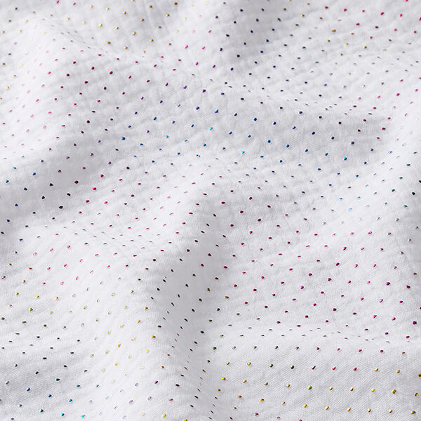 Mousseline Regenboogglitter stippen – wit, image number 3