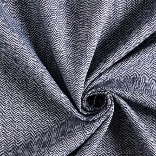 Linnen-katoenmix visgraat – marineblauw, image number 2