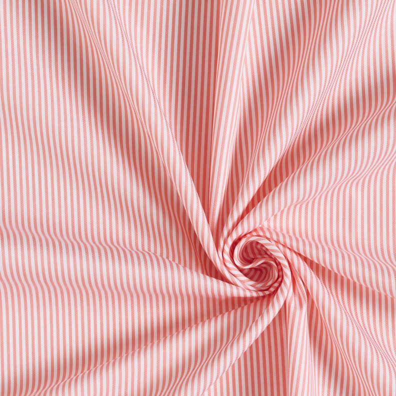 Katoenen stof, smalle strepen – wit/perzik sinaasappel, image number 3