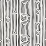 Decostof Half panama abstract gestreept patroon – zwart/ivoor,  thumbnail number 1