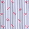 Popeline stretch Strepen en harten – wit/indigo,  thumbnail number 1
