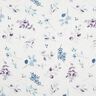 Mousseline/dubbel gehaakte stoffen Aquarel eucalyptus takken – ecru/aquablauw,  thumbnail number 1
