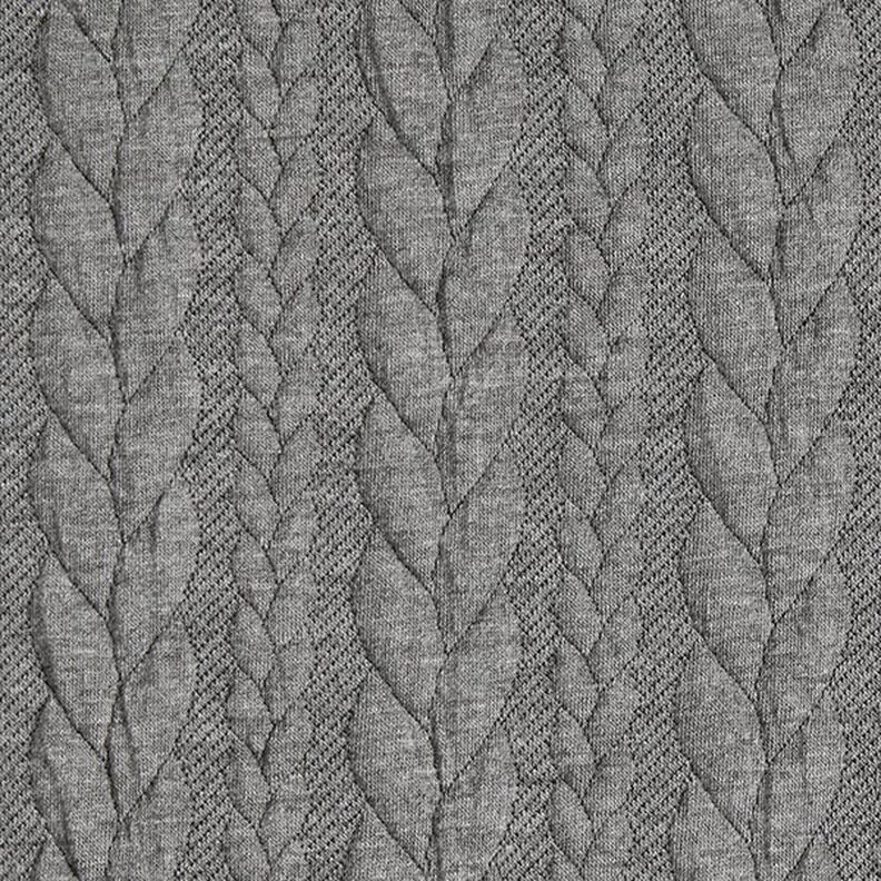 Jerseyjacquard cloqué kabelsteekpatroon – lichtgrijs,  image number 1