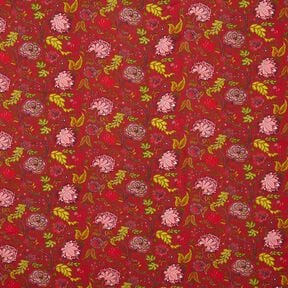 Viscosestof Paisley bloemen – karmijnrood/vuurrood, 