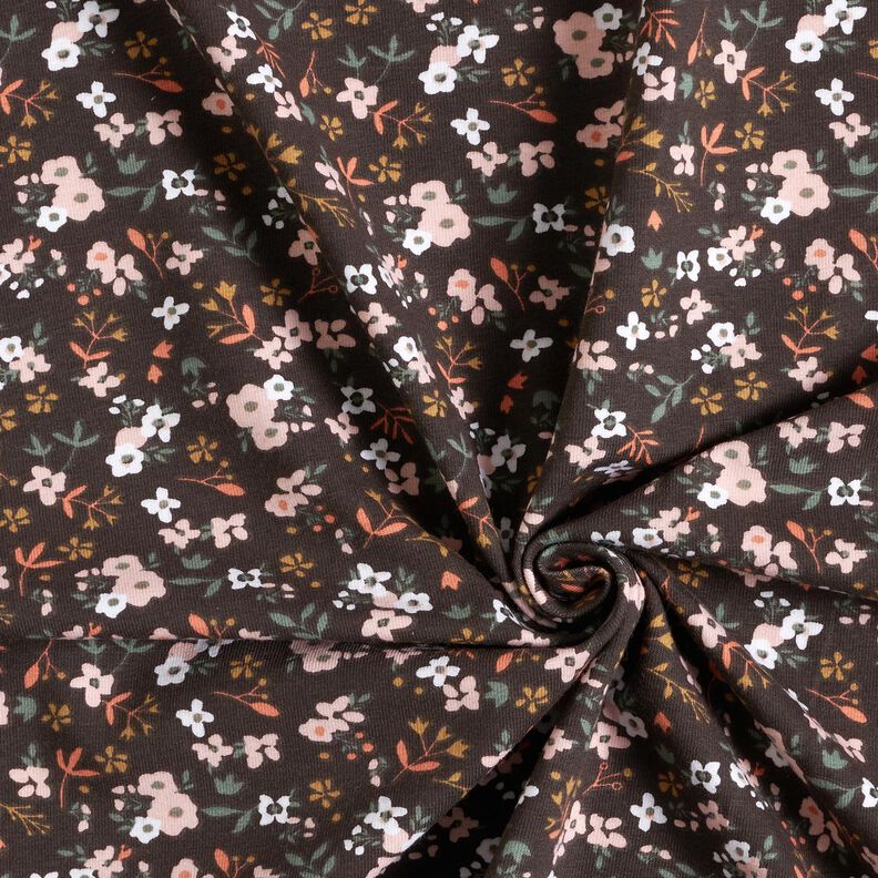 Katoenjersey Millefleurs – zwartbruin, image number 3