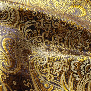 Kledingsjacquard metallic paisley – goud/zwart, 
