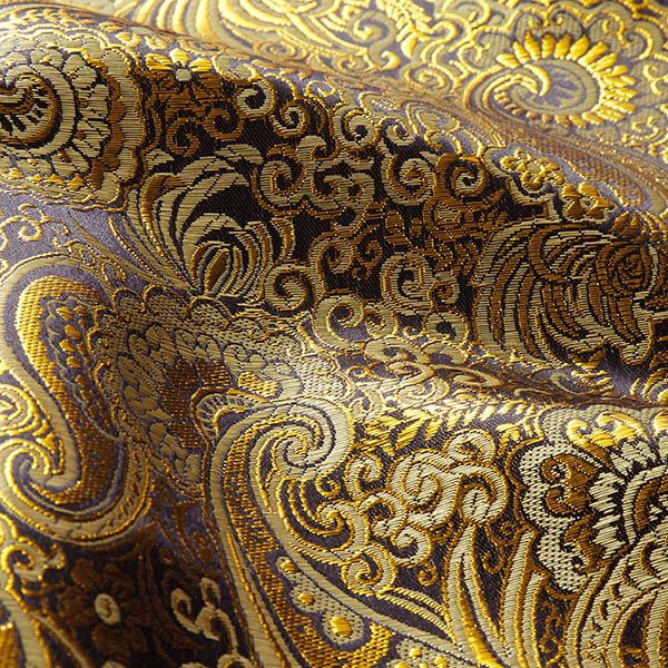 Kledingsjacquard metallic paisley – goud/zwart,  image number 2