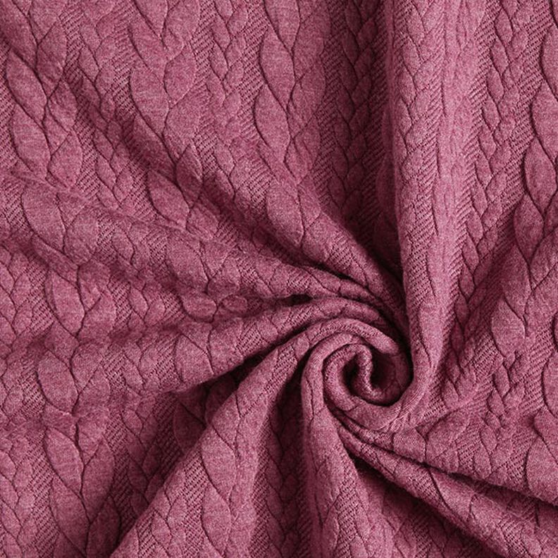 Jerseyjacquard cloqué kabelsteekpatroon – framboos,  image number 3