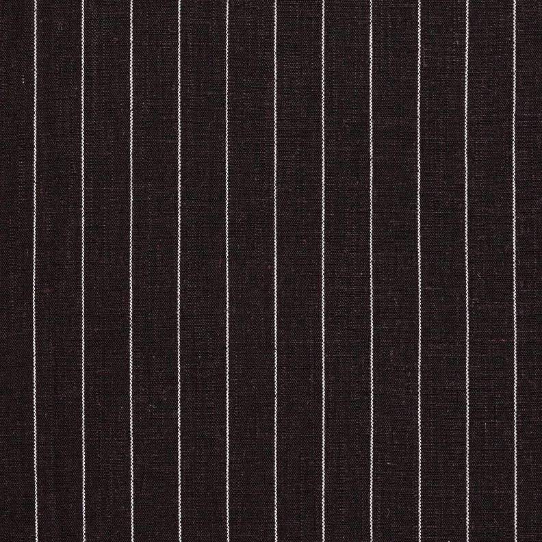 Viscose-linnen-mix brede krijtstrepen – zwart,  image number 1