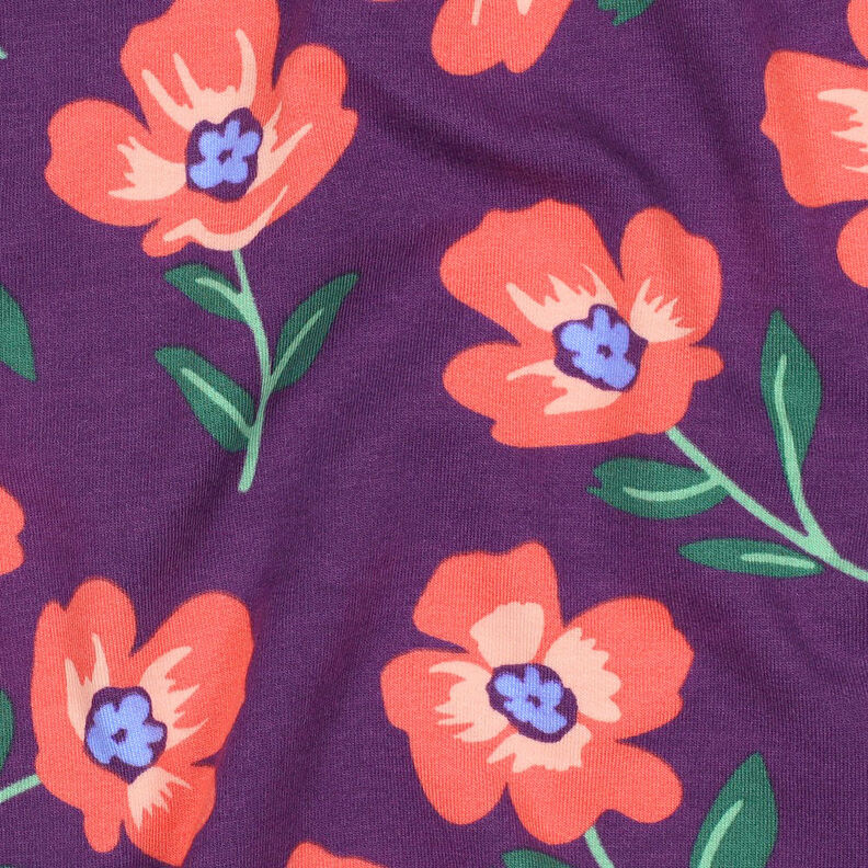 Sweatshirt geruwd Bloemen | by Poppy – roodlila/kreeft,  image number 2