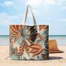 Outdoorstof Canvas Grote bladeren – natuur/terracotta,  thumbnail number 6