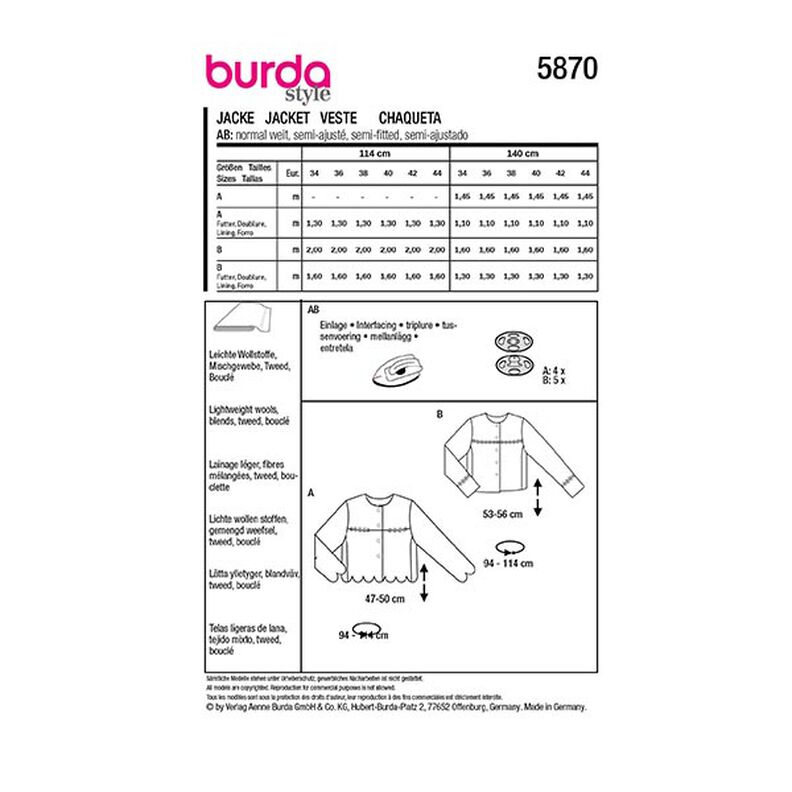 Jas | Burda 5870 | 34-44,  image number 9